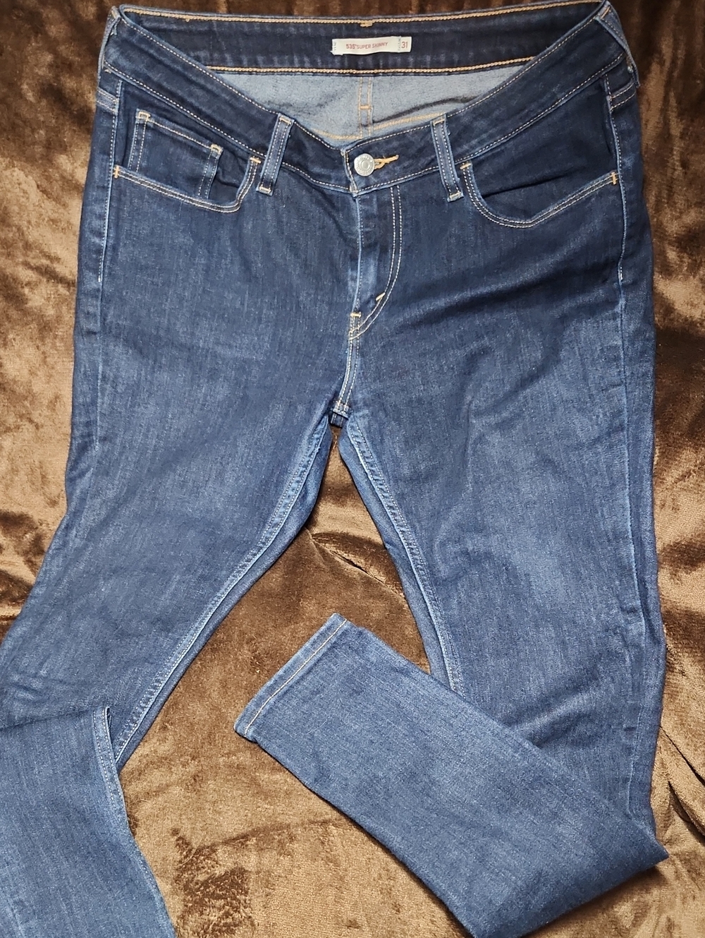 Women's Dark Blue Stretch Denim Jeans Levis 535 Super Skinny 31